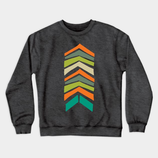 Mid Century Modern Chevron Crewneck Sweatshirt by Raluca Mateescu